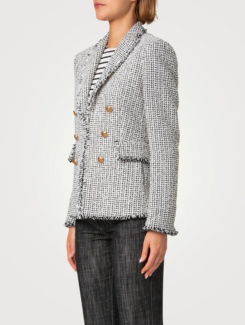 2025SS✨Lisière Bisentino Tweed Jacket AKRIS PUNTO Tweed Blazer | Holt Renfrew
