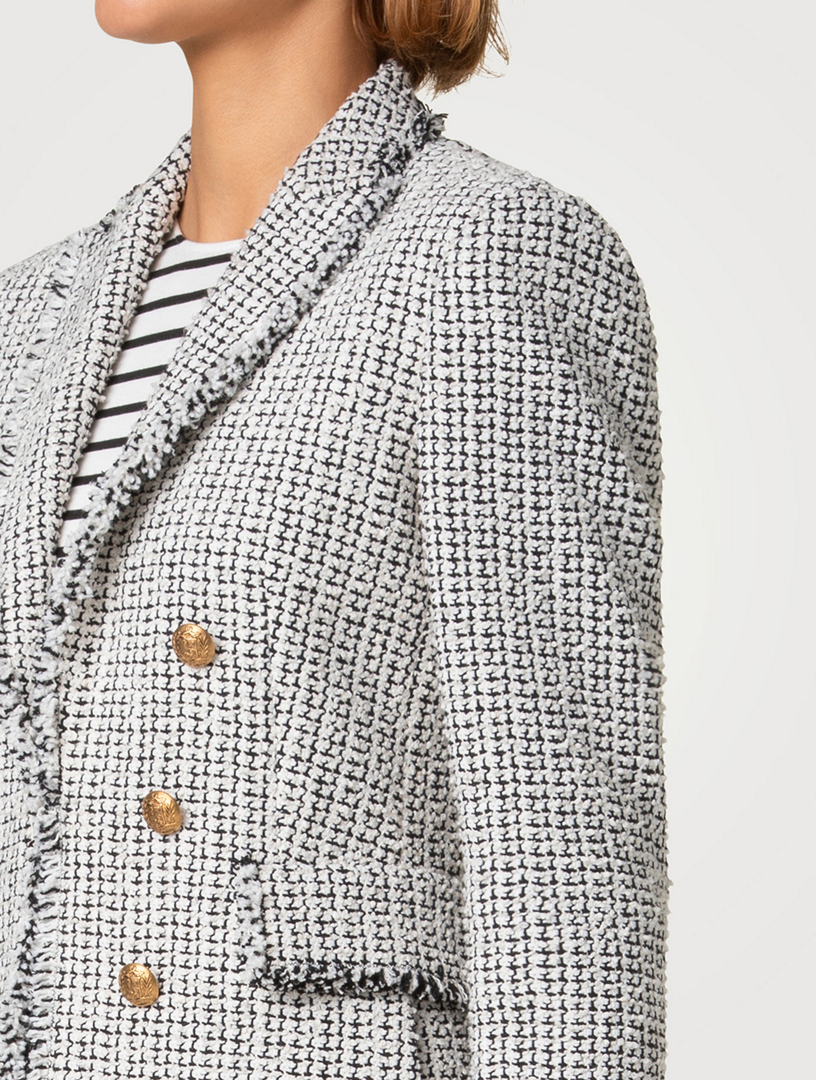 2025SS✨Lisière Bisentino Tweed Jacket AKRIS PUNTO Tweed Blazer | Holt Renfrew
