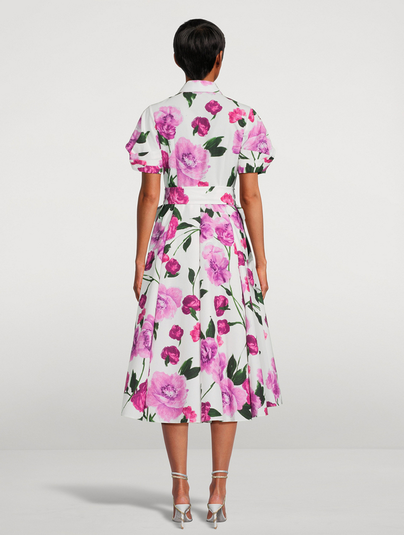Belted Shirt Dress Floral Print