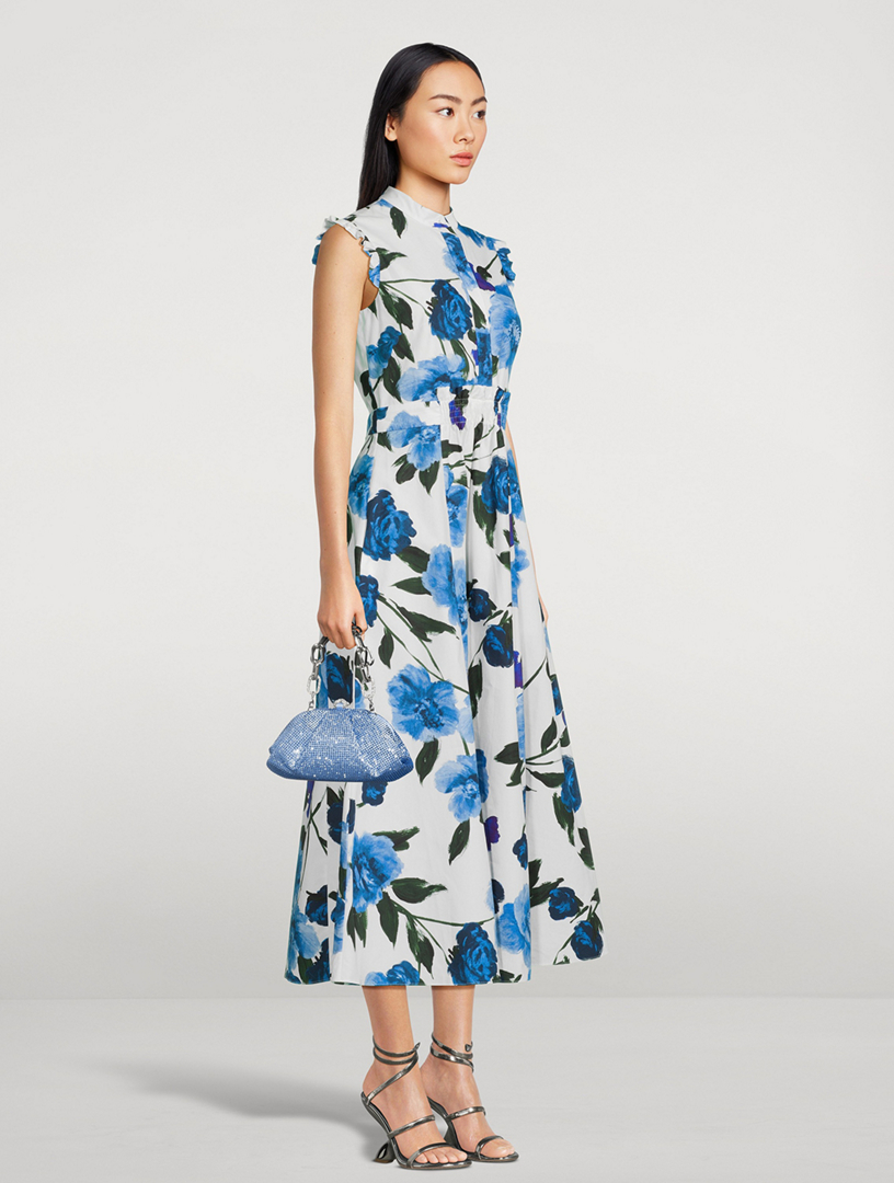 Sleeveless Shirt Dress Floral Print