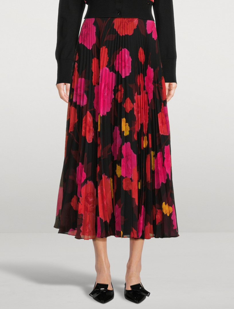 Pleated Midi Skirt Violetta Bloom Print