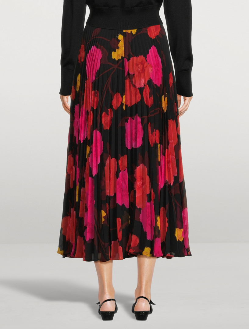 Pleated Midi Skirt Violetta Bloom Print