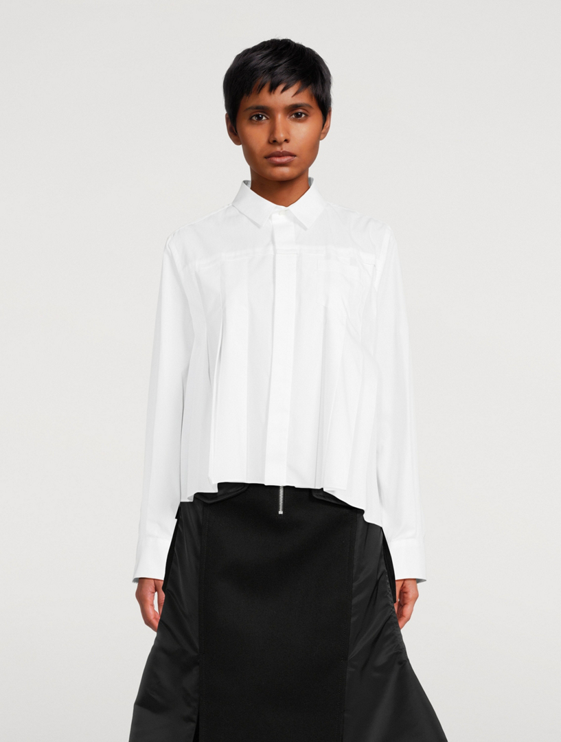 Pleated Poplin Shirt