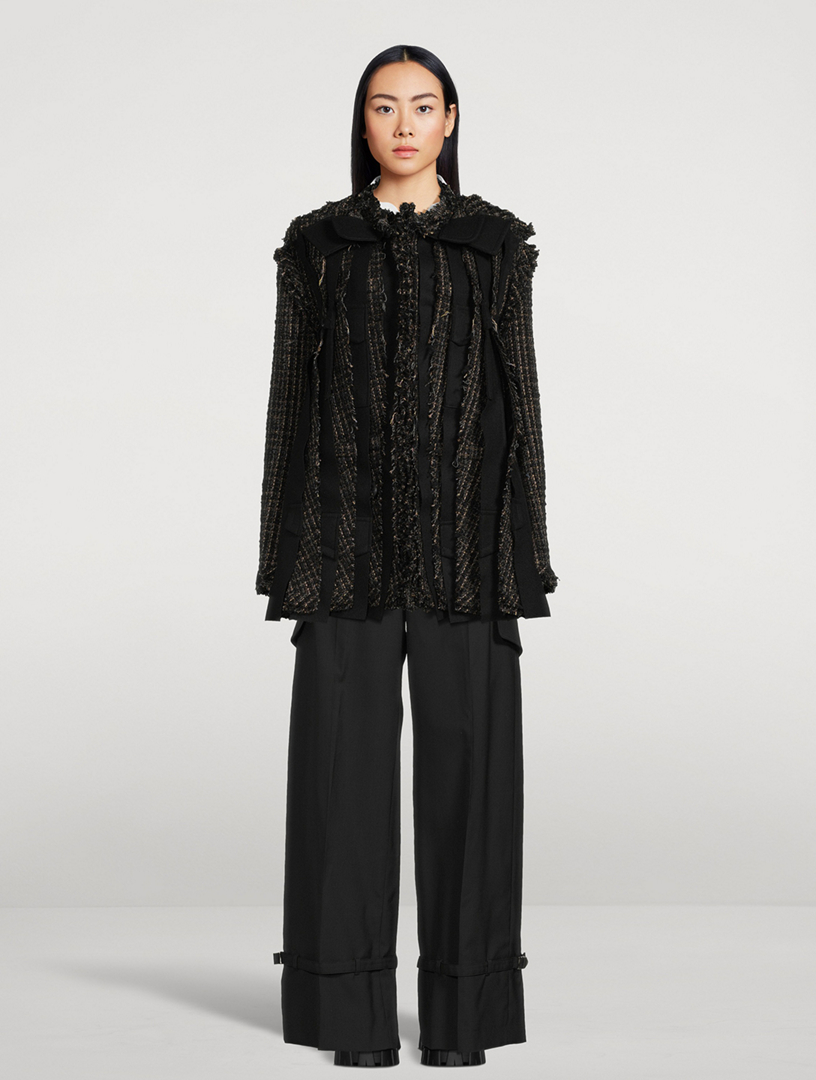Mixed-Media Tweed Jacket
