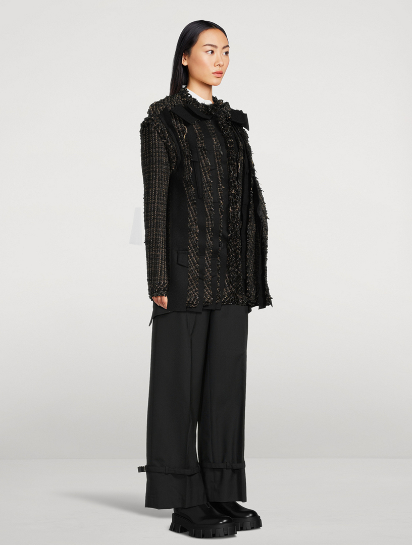 Mixed-Media Tweed Jacket