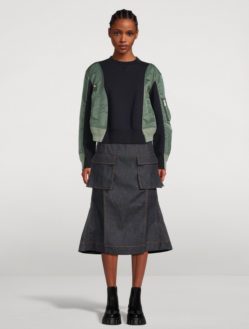 Nylon Twill Sweatshirt
