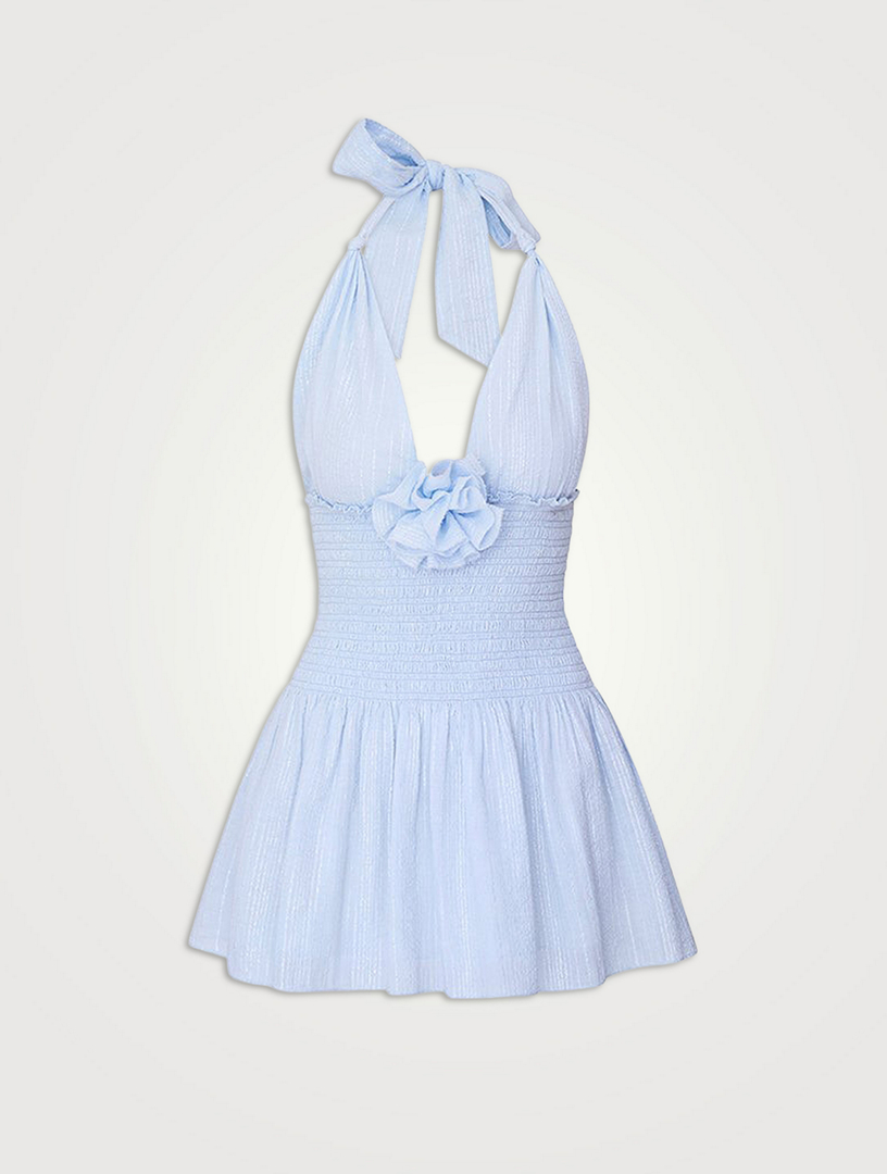 luisetta halter mini dress Love Shack Fancy Dress Luisetta Halter Mini Dress