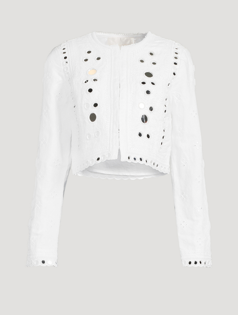 White cropped coat sales