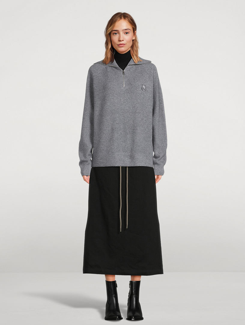 Bold Fox Head Half-Zip Sweater