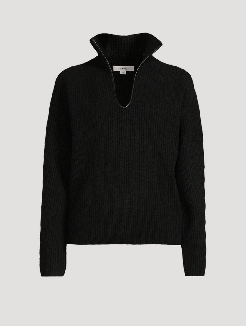 Ribbed Polo Sweater