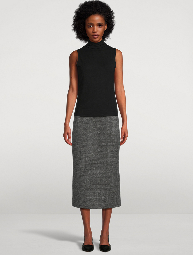 Glen Plaid Pencil Skirt