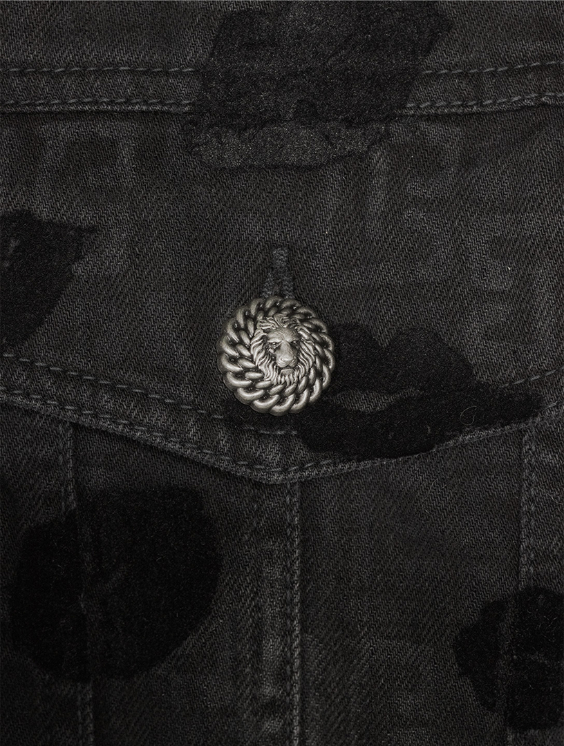 Flocked Kiss Denim Jacket