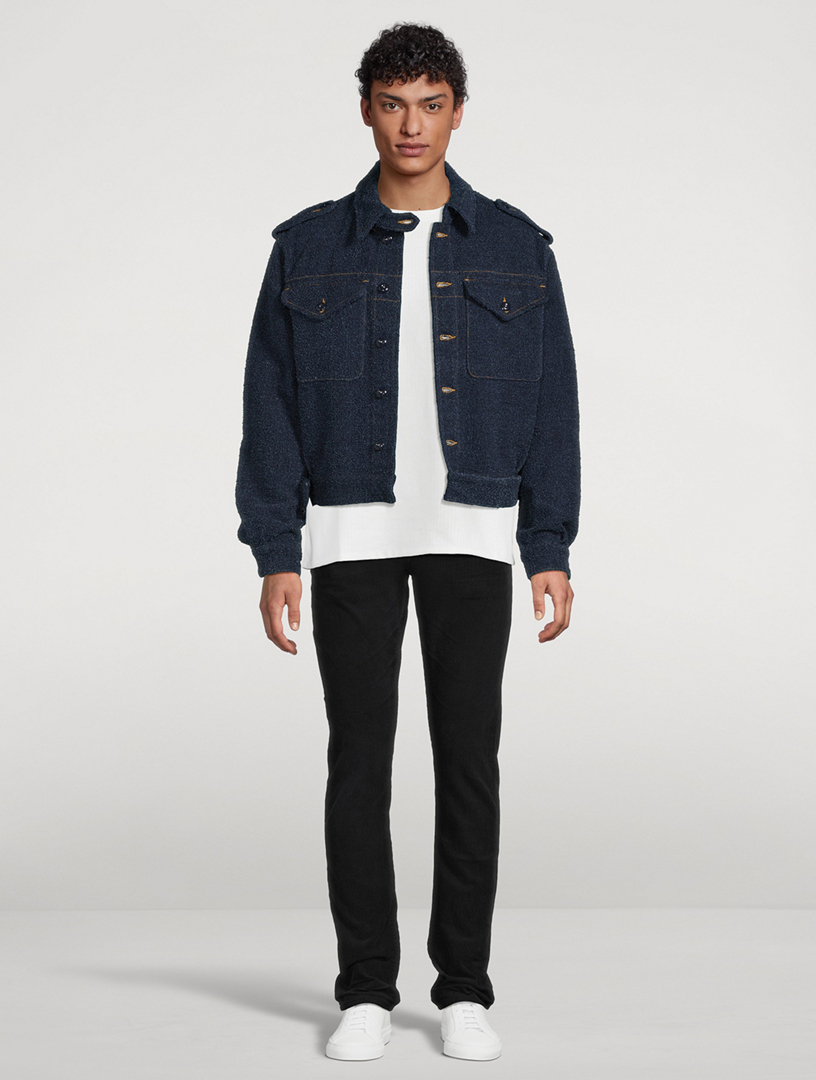 Givenchy Jacket In Boucle Denim Blue Men L