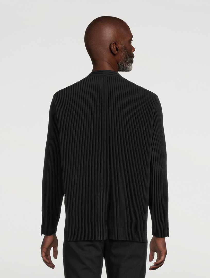 Tailored Pleats 1 Collarless Blazer Jacket