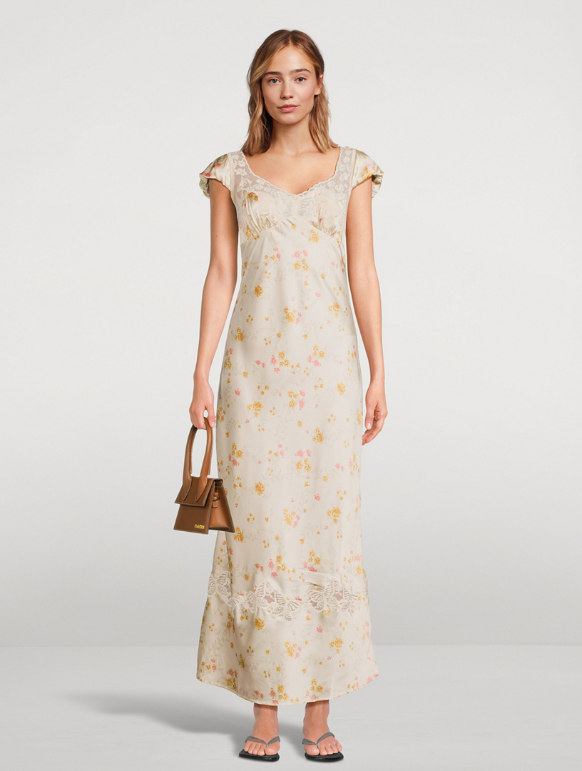 FREE PEOPLE Butterfly Babe Satin Maxi Dress In Floral Print Holt Renfrew