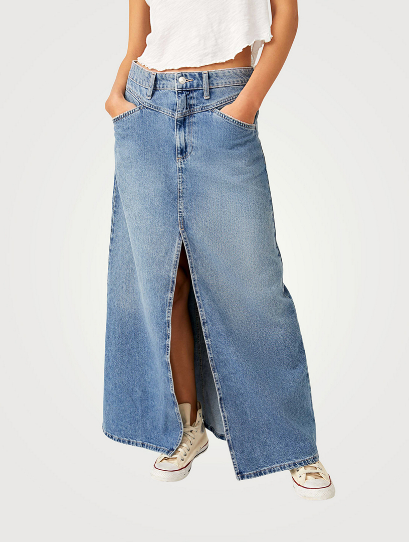 FREE PEOPLE Come As You Are Denim Maxi Skirt Holt Renfrew