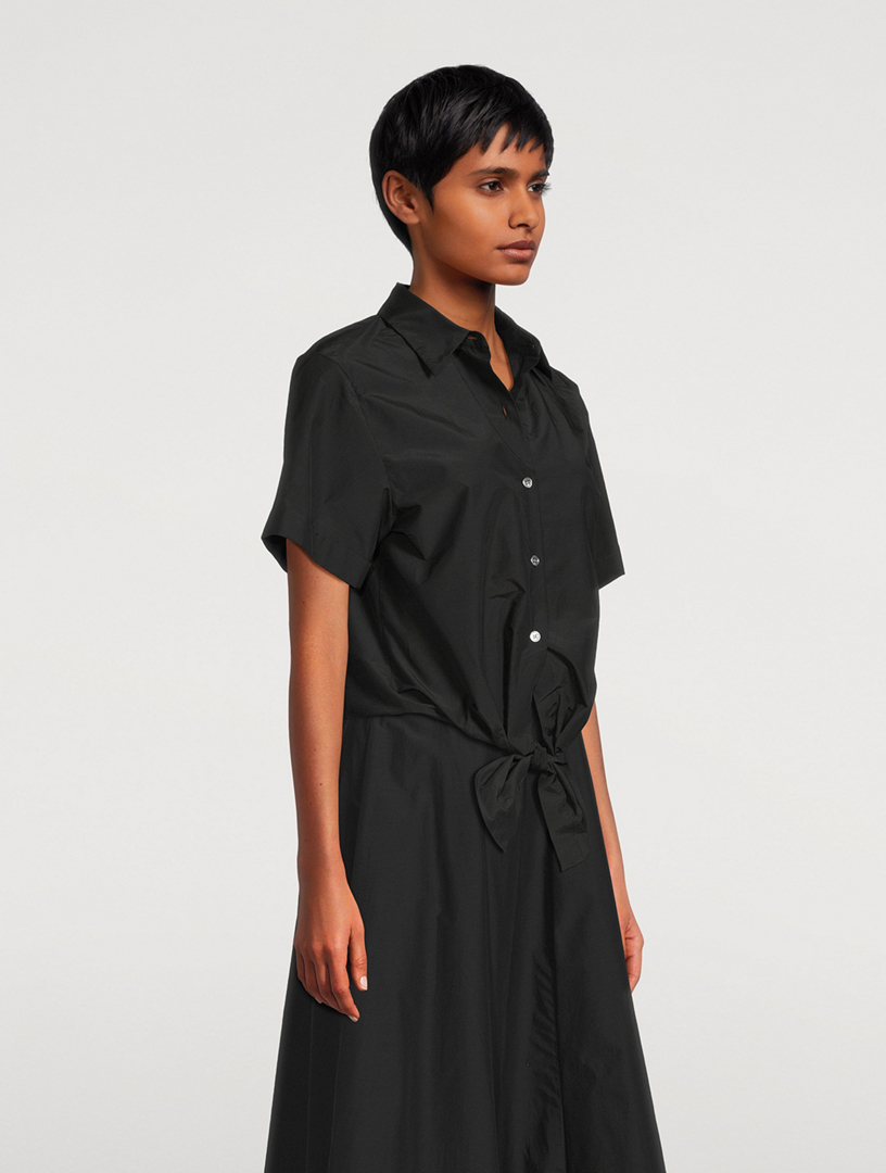 Tie-Front Poplin Shirt