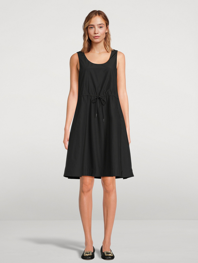 Drawstring Poplin Midi Dress