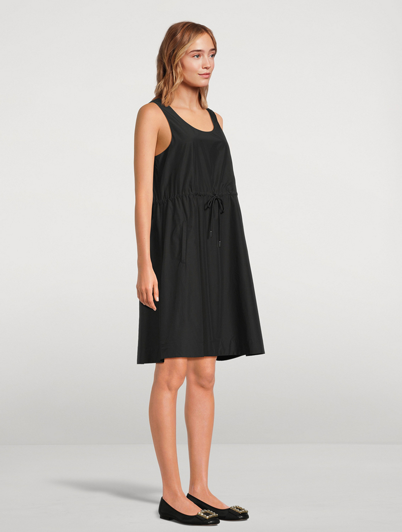 Drawstring Poplin Midi Dress