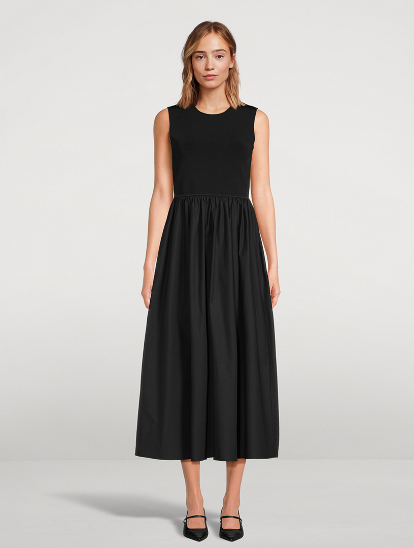 Mixed-Media Midi Dress