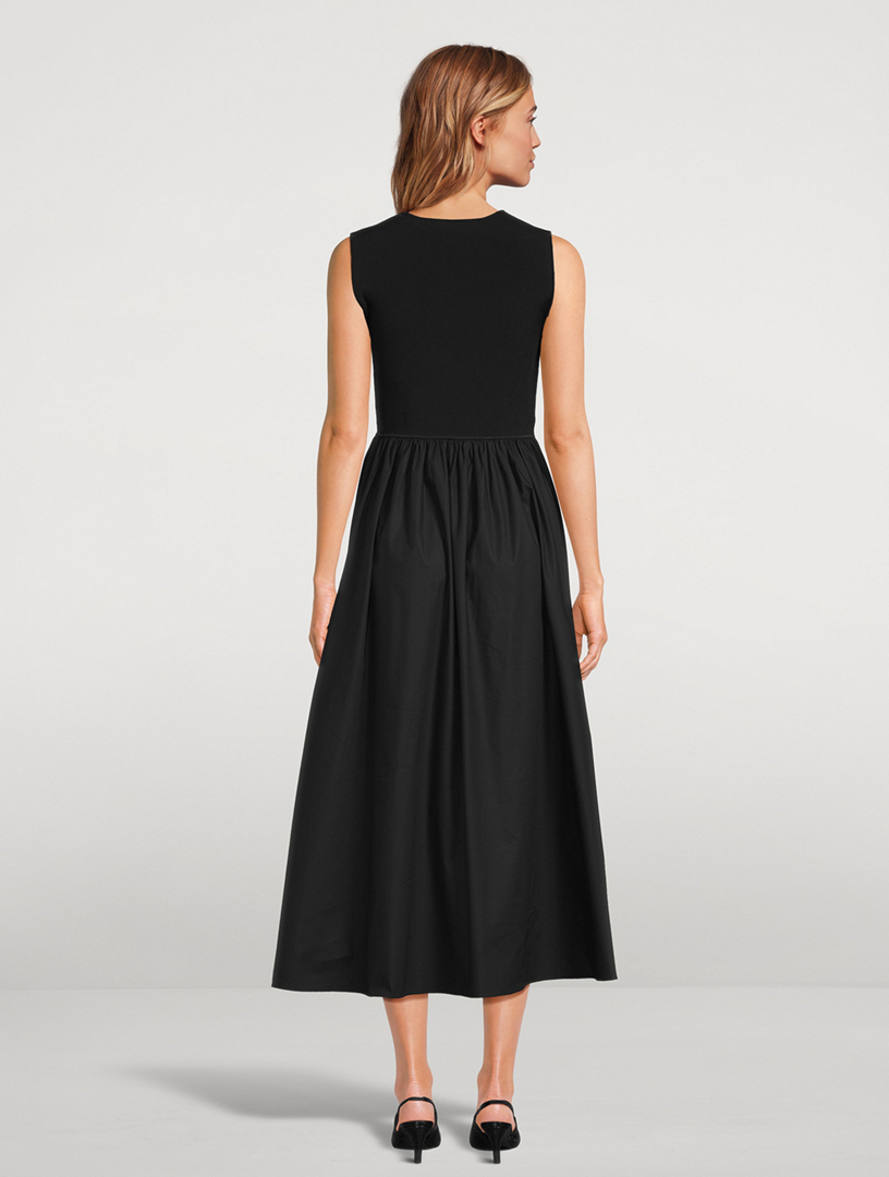 Mixed-Media Midi Dress