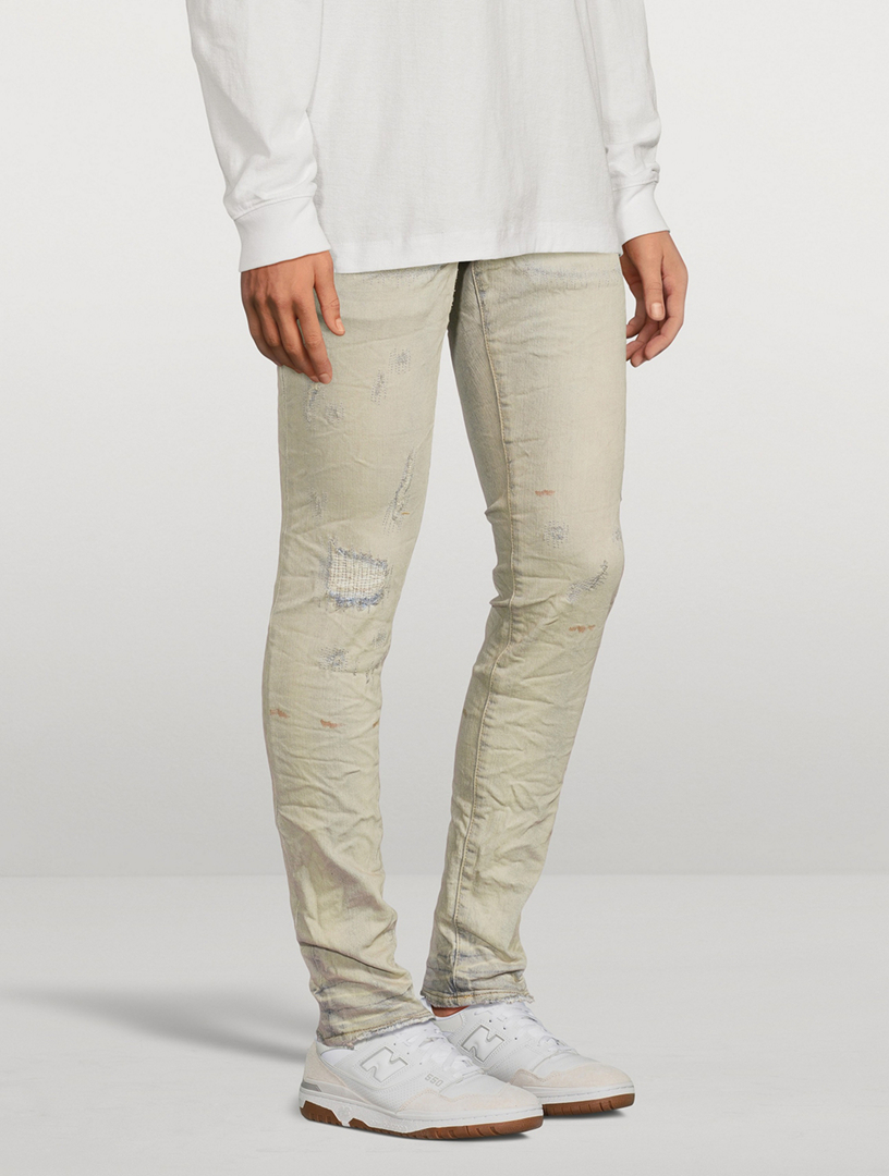 P001 Oil Repair Skinny Jeans