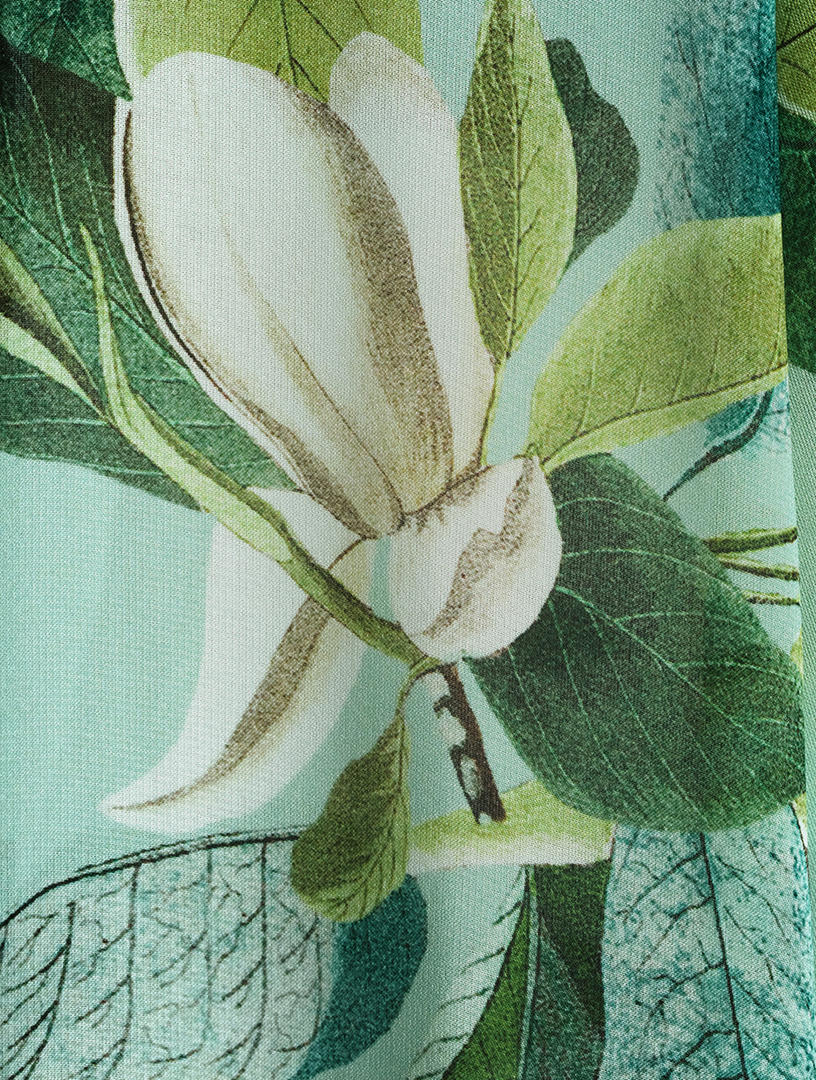 Fringe-Trimmed Robe Magnolia Print
