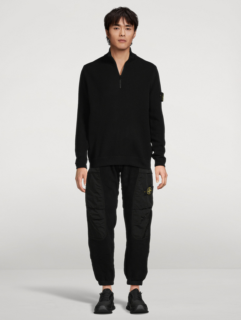STONE ISLAND Wool Quarter-Zip Sweater | Holt Renfrew