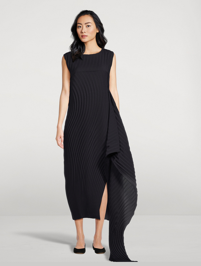 Maxi Wrap Pleat Midi Dress