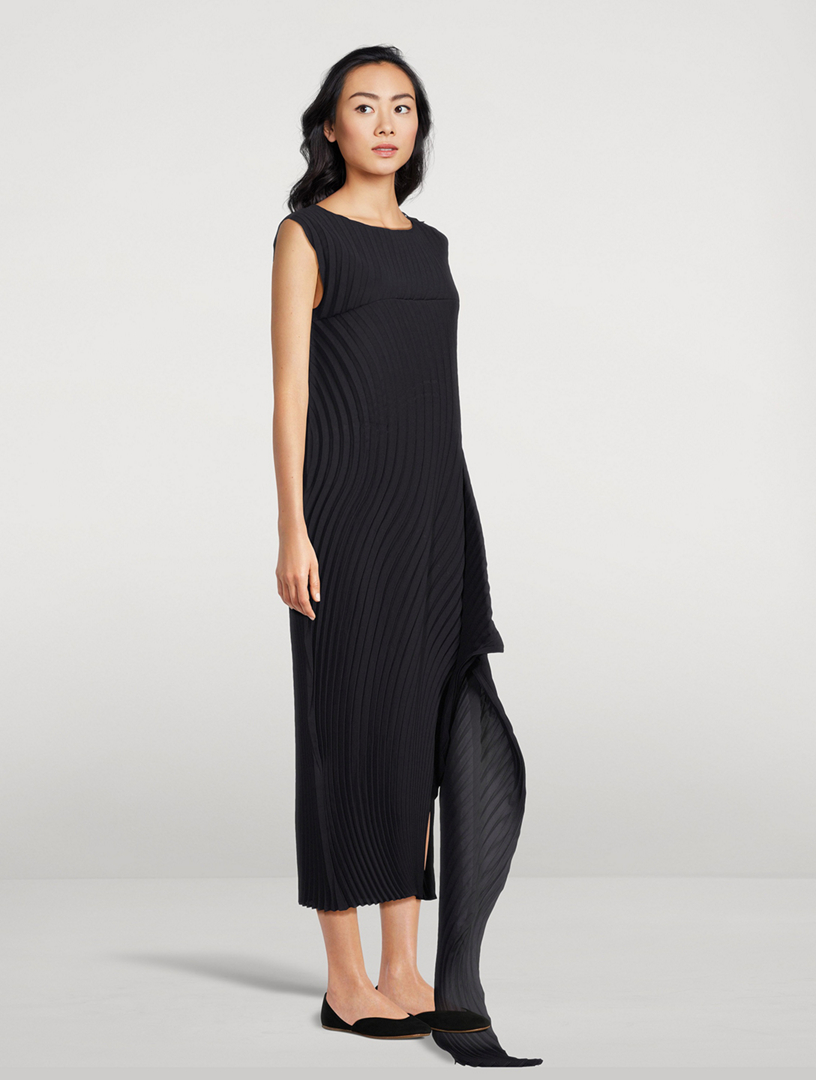 Maxi Wrap Pleat Midi Dress