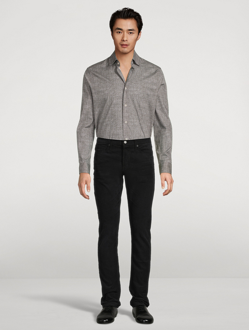 Irvine Stretch Cotton Shirt Geometric Print