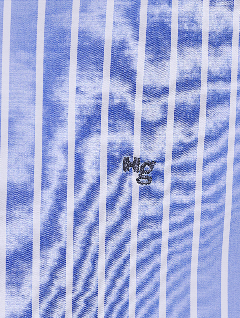 Cropped Poplin Shirt Stripe Print