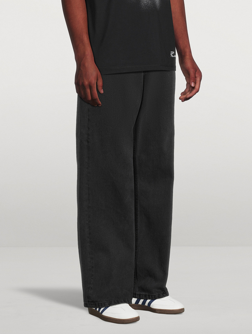 Embroidered Dove Baggy Jeans
