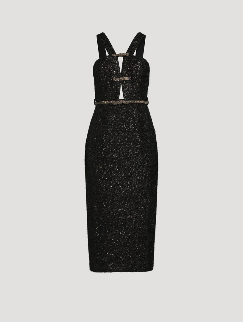 SELF-PORTRAIT Tinsel Boucl Midi Dress | Holt Renfrew