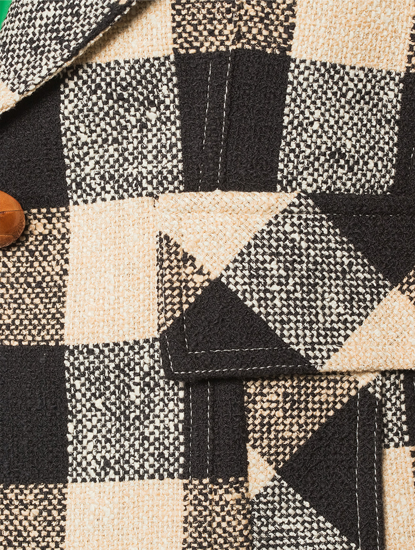 Cut-Away Blazer Check Print
