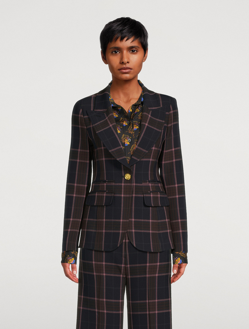 Hutton Blazer Plaid Print