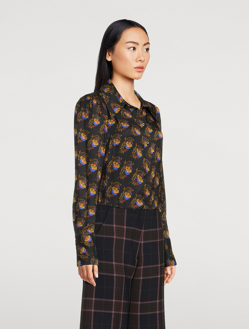 Box Pleat Shirt Floral Print
