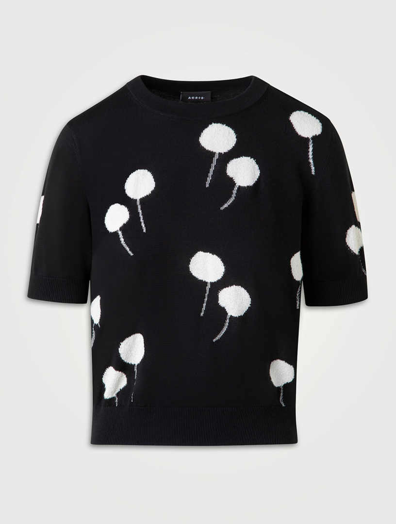 Dandelion Intarsia Short-Sleeve Top