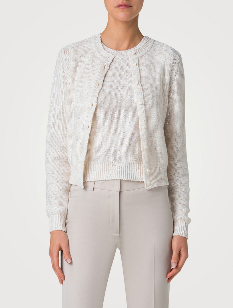 Micro-Sequined Cardigan