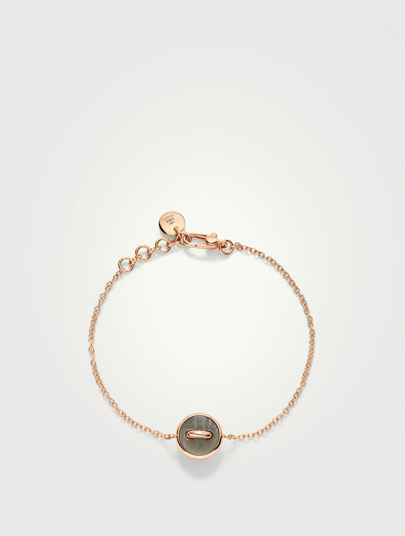 Pom Pom Dot 18K Gold Bracelet With Mother-Of-Pearl And Diamonds