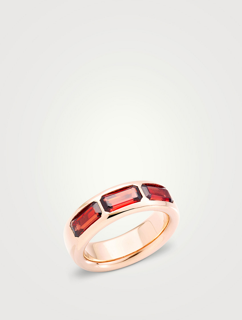 Iconica 18K Rose Gold Ring With Pyrope Garnets