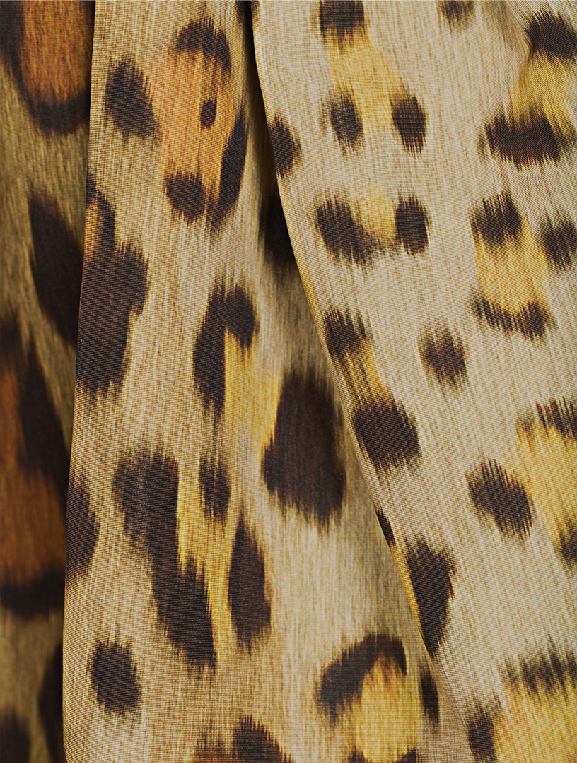Faille Midi Skirt Jaguar Print