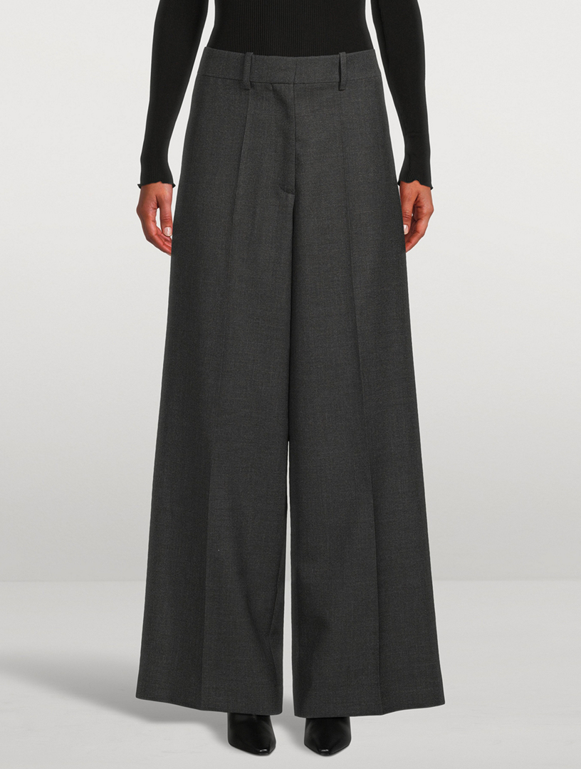 Wide-Leg Wool Trousers