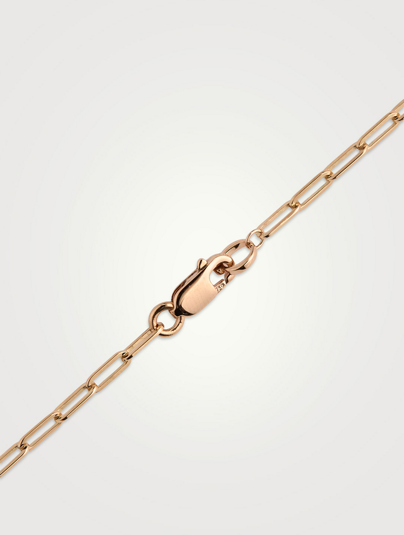 Small Yu Yi 18K Rose Gold Red Agate Necklace With Diamonds