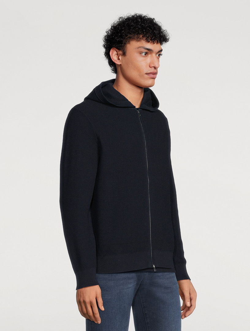 THEORY Zip Up Knit Hoodie Holt Renfrew