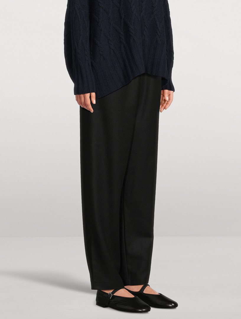 Wool And Silk Tapered Trousers