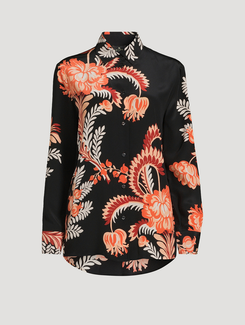 Silk Shirt Floral Print