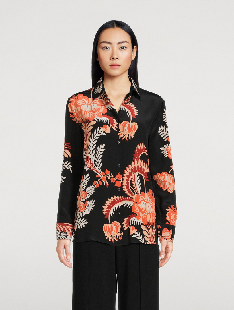 Silk Shirt Floral Print