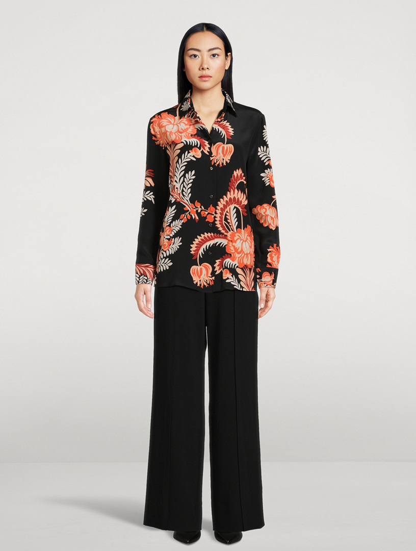 Silk Shirt Floral Print