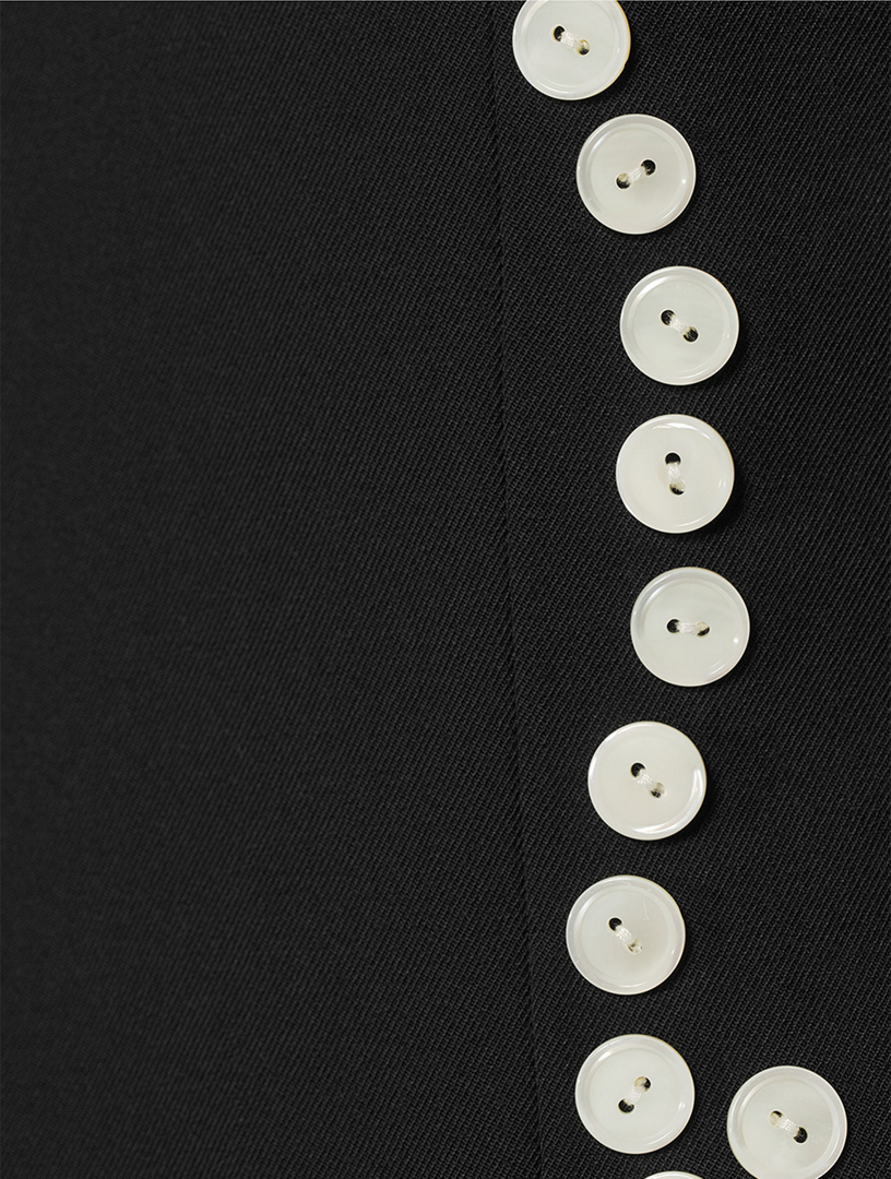 Wool Gabardine Button-Embellished Jacket